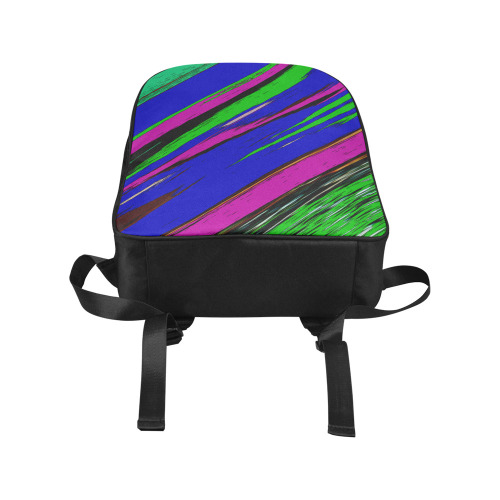 Diagonal Green Blue Purple And Black Abstract Art Popular Fabric Backpack (Model 1683)