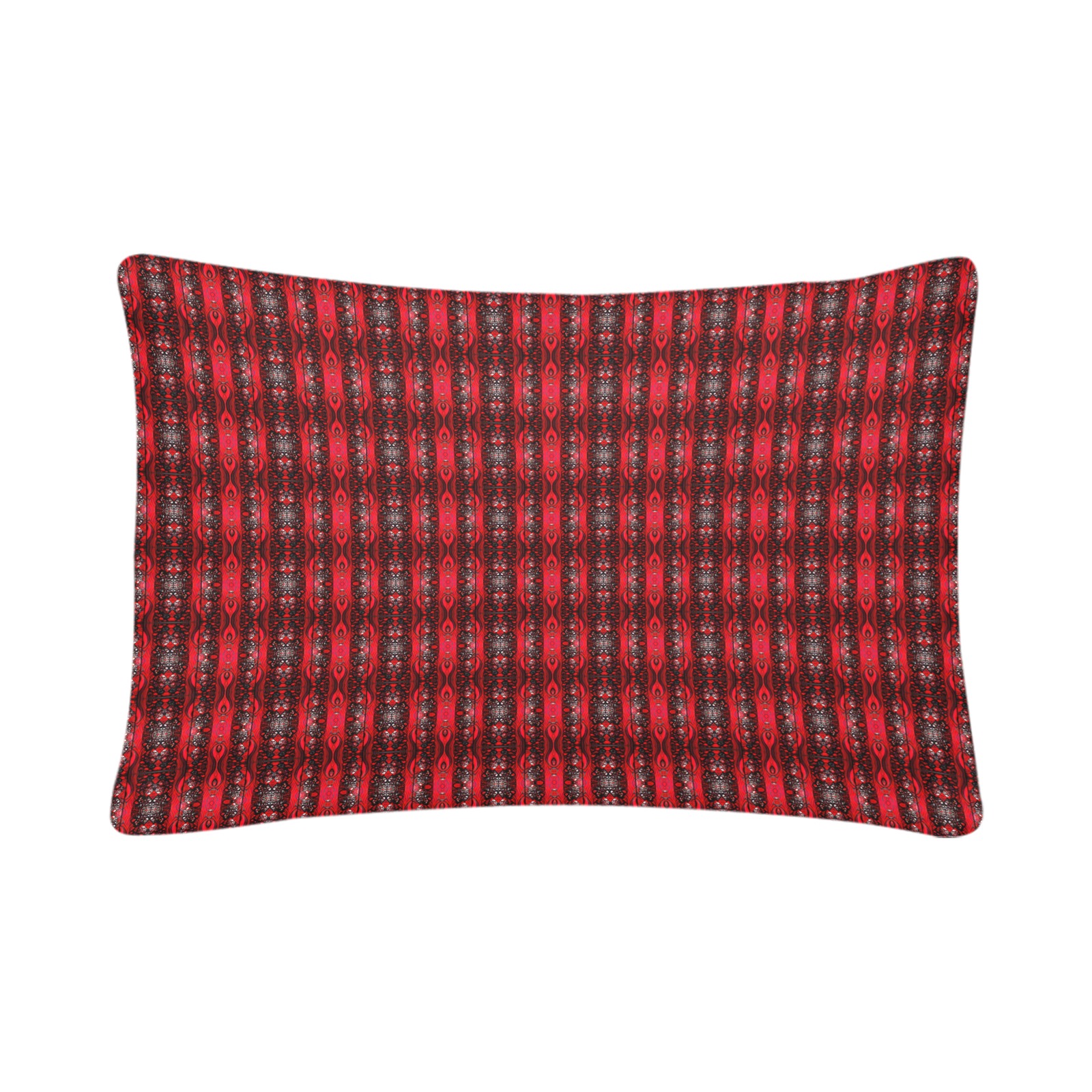 red and black intricate  repeating pattern Custom Pillow Case 20"x 30" (One Side) (Set of 2)