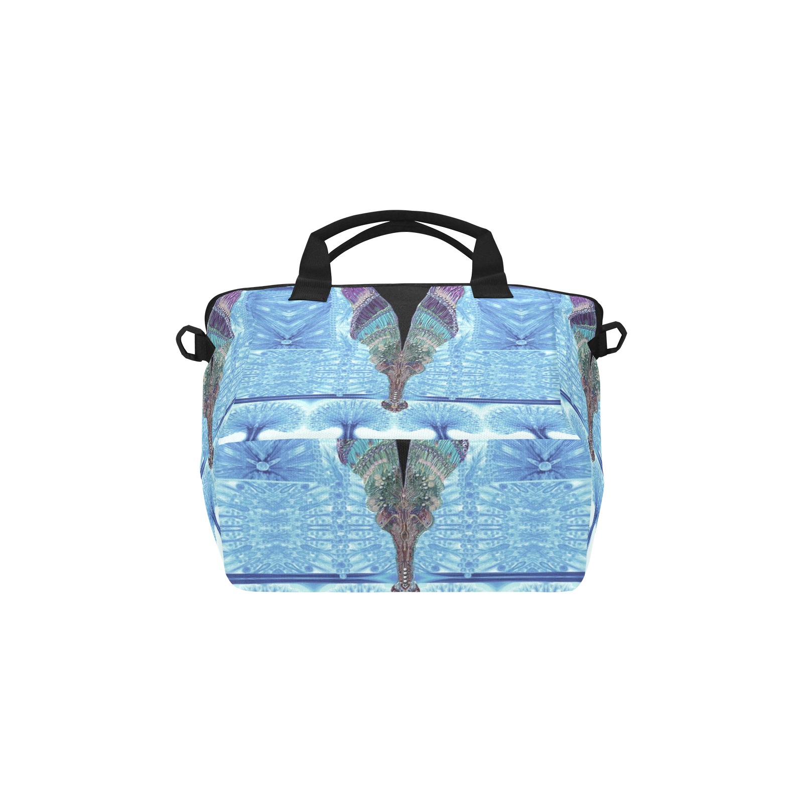 Nidhi December 2014-pattern 1-blue-44x55inches neck front Tote Bag with Shoulder Strap (Model 1724)