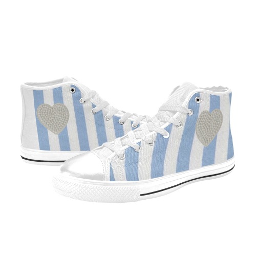 whitepearlheart Women's Classic High Top Canvas Shoes (Model 017)