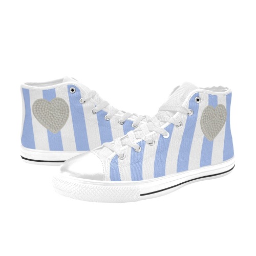 whitepearlheart Women's Classic High Top Canvas Shoes (Model 017)