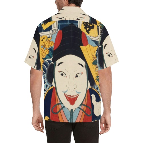 Japanese Actor Hawaiian Shirt with Merged Design (Model T58)