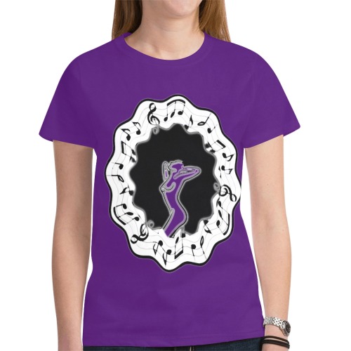 purple New All Over Print T-shirt for Women (Model T45)