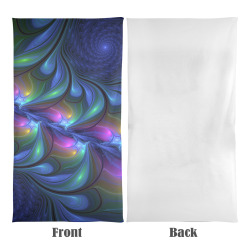 Colorful Luminous Abstract Blue Pink Green Fractal Beach Towel 31"x71"(NEW)