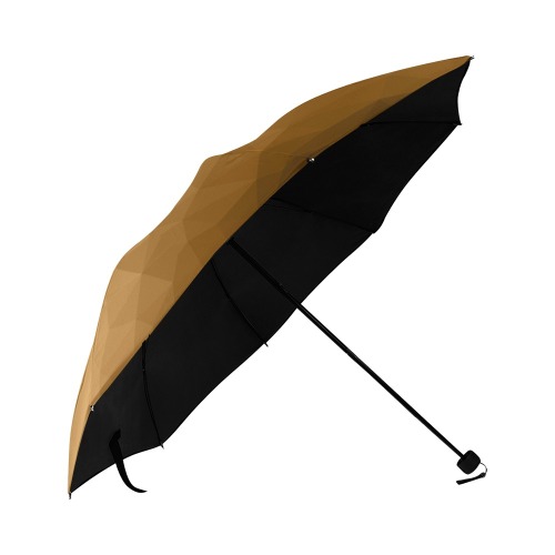 Brown gradient geometric mesh pattern Anti-UV Foldable Umbrella (U08)