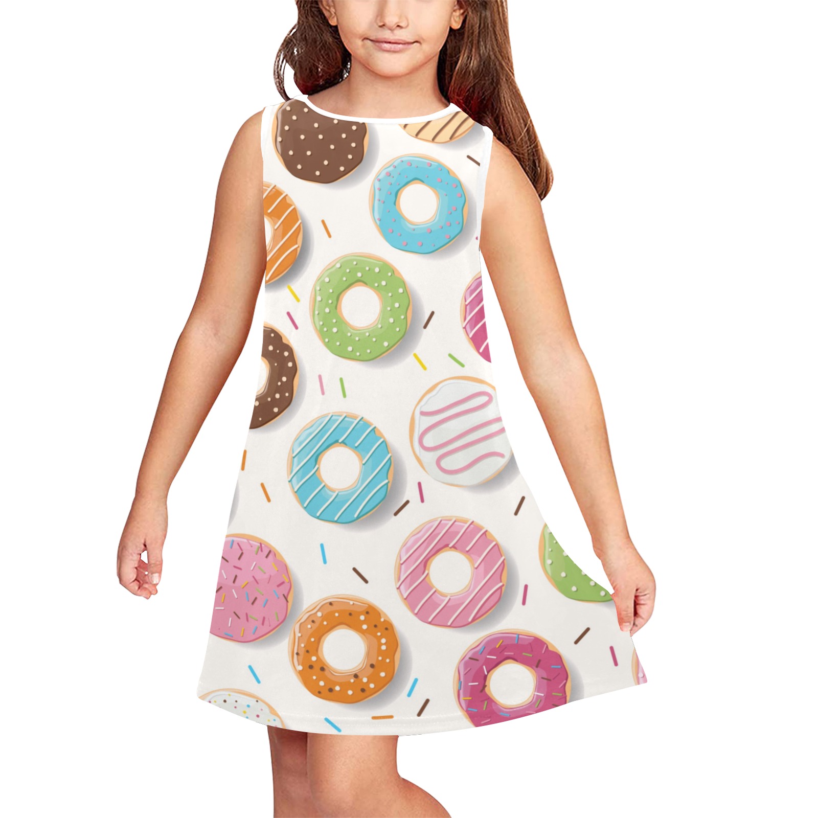 Donuts Girls' Sleeveless Dress (Model D58)