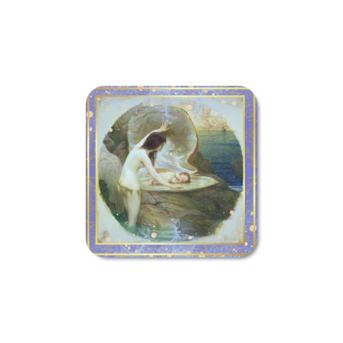 First Remastered Version of A Water Baby by Herbert James Draper Square Fridge Magnet