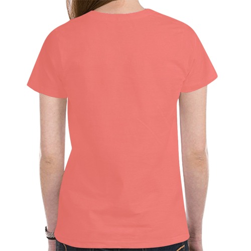 Pretty Peacock Coral New All Over Print T-shirt for Women (Model T45)
