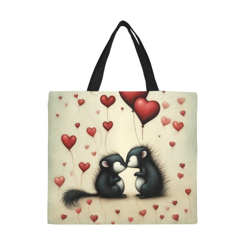 Skunk Love 1 All Over Print Canvas Tote Bag/Large (Model 1699)