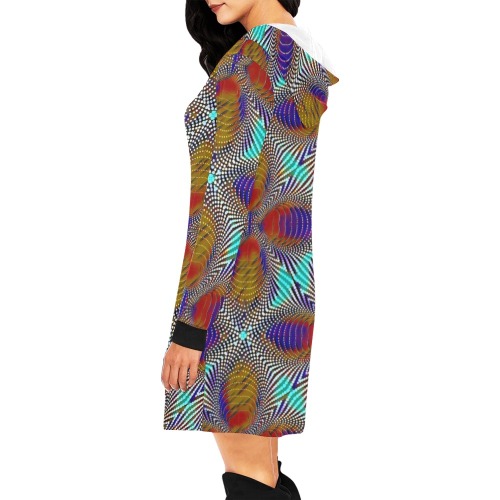 Solarized All Over Print Hoodie Mini Dress (Model H27)