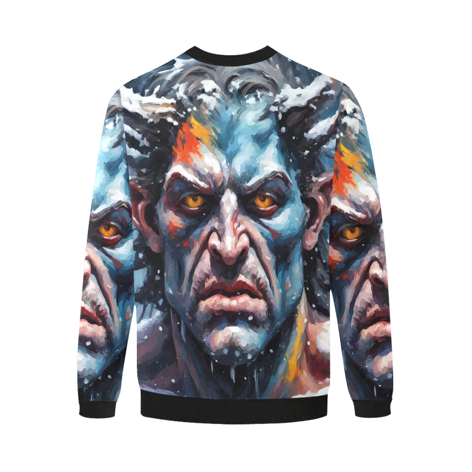 Frozen Demon Of Winter Monster Man Four Seasons Men's Oversized Fleece Crew Sweatshirt (Model H18)