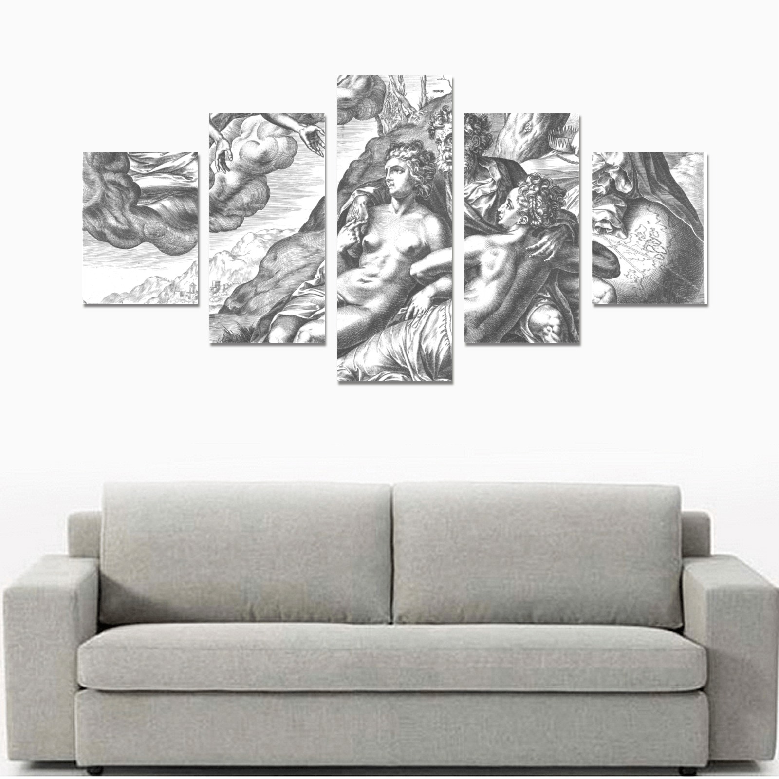 Hieronymus Cock-Allegory of the Immortality of the Virtues Canvas Print Sets B (No Frame)