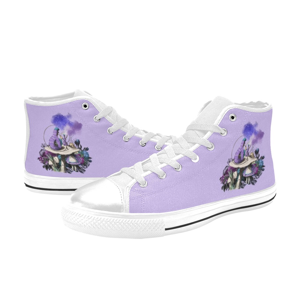 Alice in Wonderland #21 Purple | High Top Canvas Shoes for Kid (Model 017)