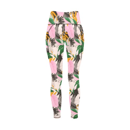 Tropical nature modern PDS Women's All Over Print Leggings with Pockets (Model L56)
