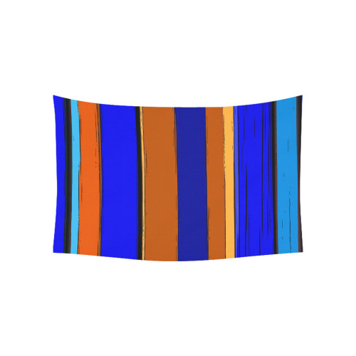 Abstract Blue And Orange 930 Polyester Peach Skin Wall Tapestry 60"x 40"