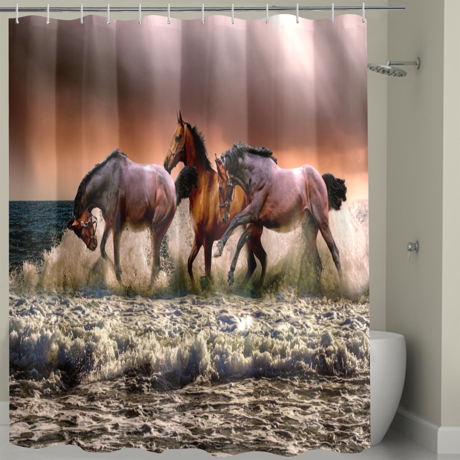 horses Shower Curtain 72" x 72"