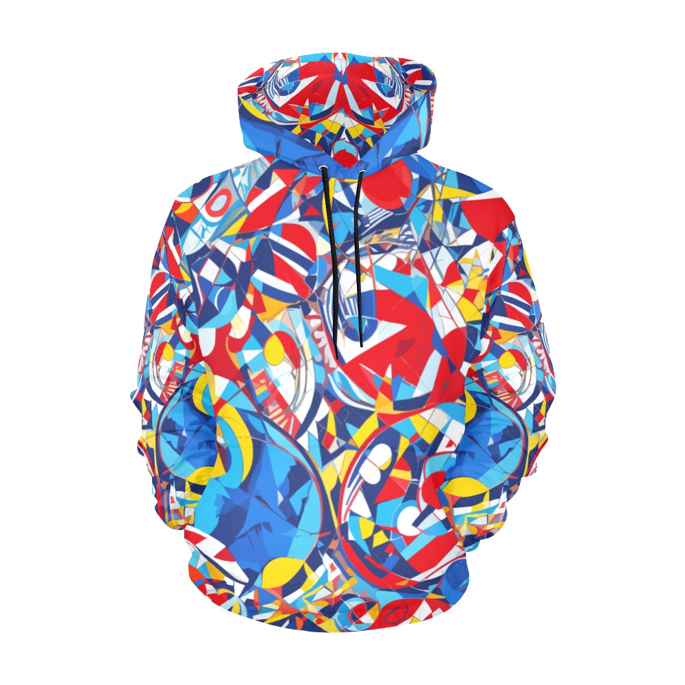 Festive colors of a geometrical abstract art. All Over Print Hoodie for Men (USA Size) (Model H13)