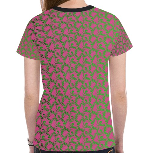 green swirl V2 New All Over Print T-shirt for Women (Model T45)