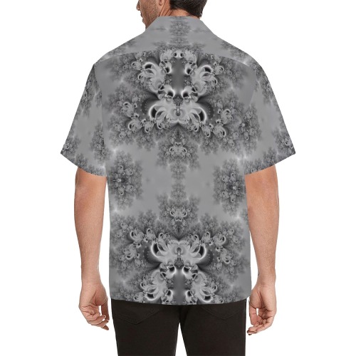 Cloudy Day in the Garden Frost Fractal Hawaiian Shirt with Merged Design (Model T58)