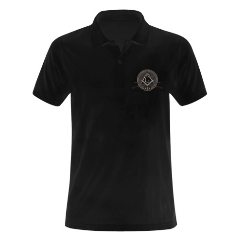 19th black Men's Polo Shirt (Model T24)