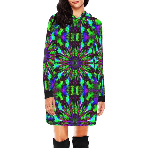 Psychedelics All Over Print Hoodie Mini Dress (Model H27)