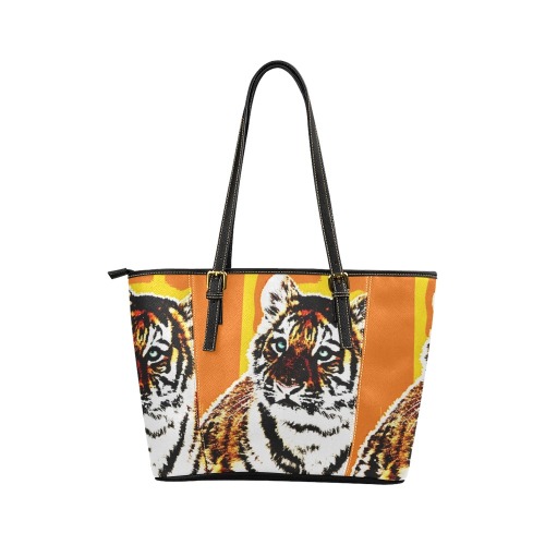 TIGER TIGER-22A Leather Tote Bag/Small (Model 1640)
