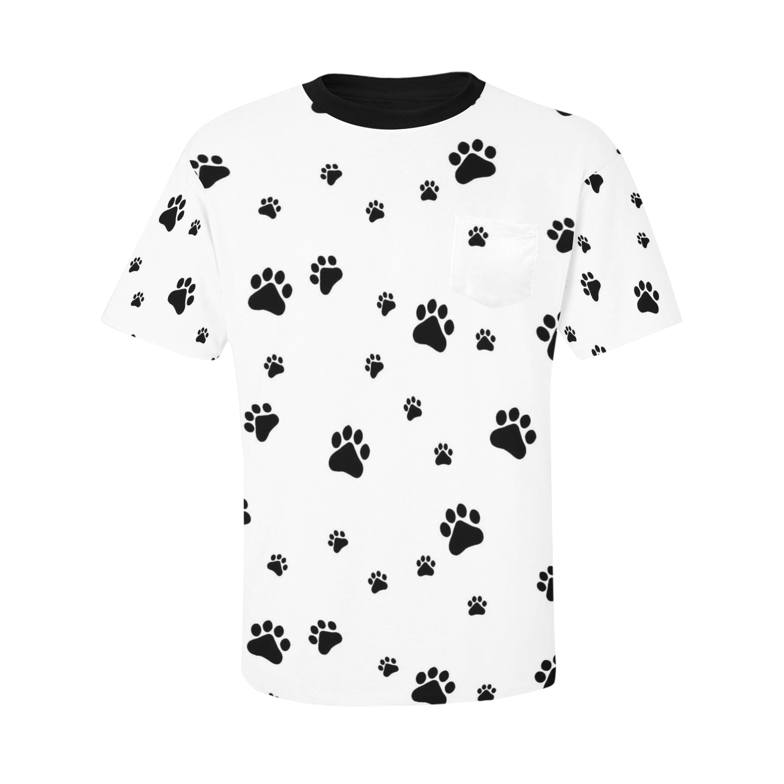 Puppy Paws White by Fetishworld Men's All Over Print T-Shirt with Chest Pocket (Model T56)