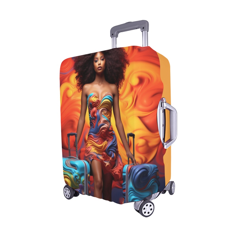 Traveling Beauty (Med) Luggage Cover/Medium 22"-25"