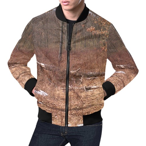 Falling tree in the woods All Over Print Bomber Jacket for Men (Model H19)