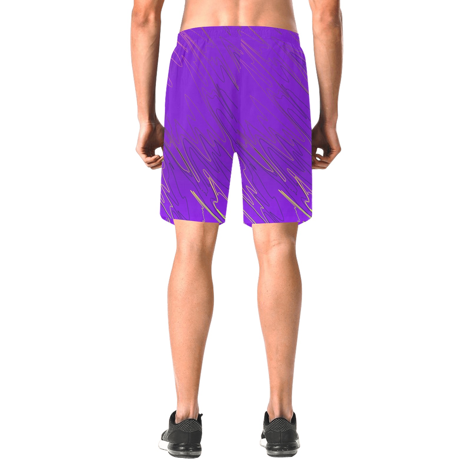 Marbled Purple Men's All Over Print Elastic Beach Shorts (Model L20)