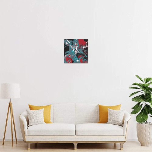 Dark Wave of Colors Frame Canvas Print 8"x8"