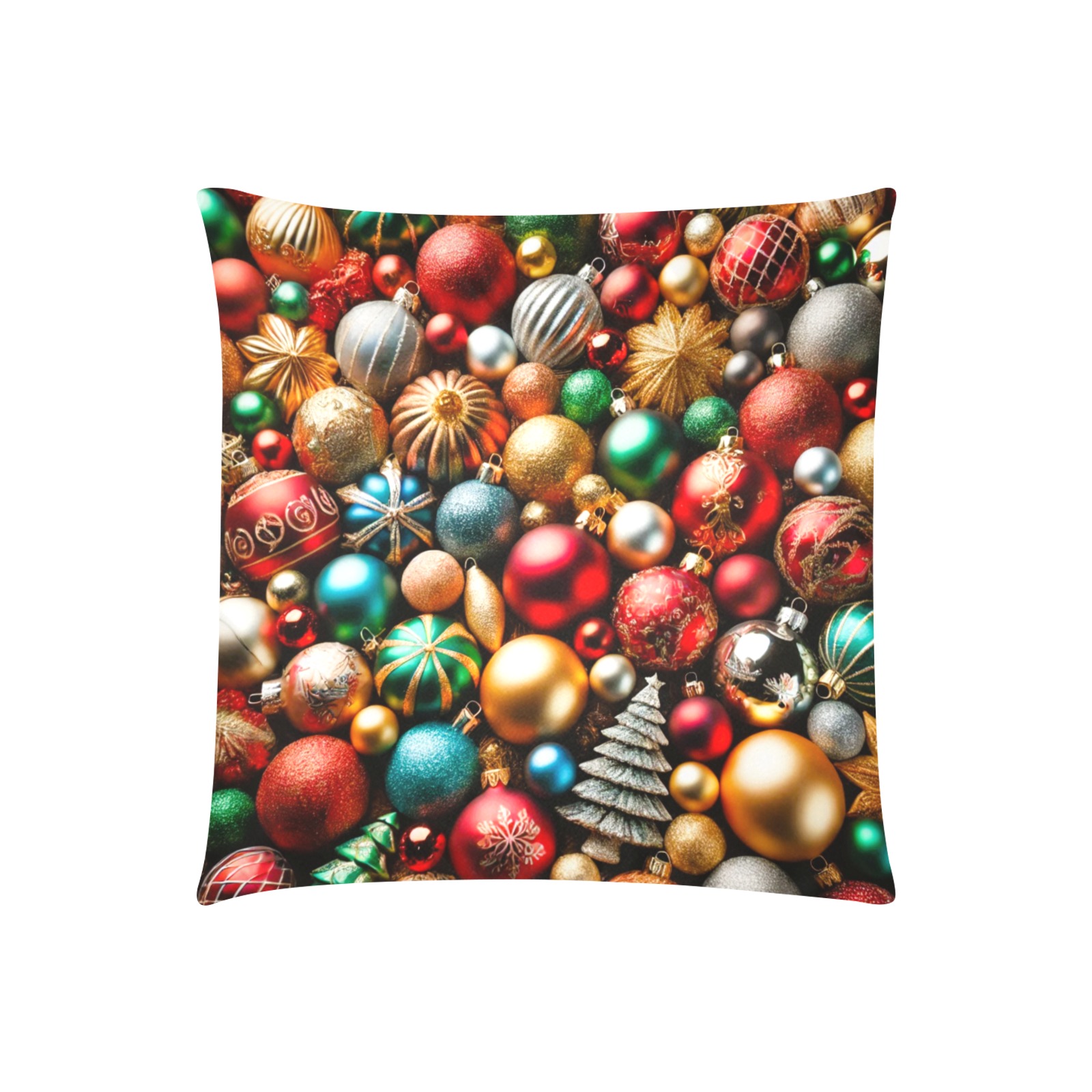 coloured baubles Custom Zippered Pillow Cases 20"x20" (Two Sides)