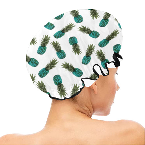 pinapples teal Shower Cap