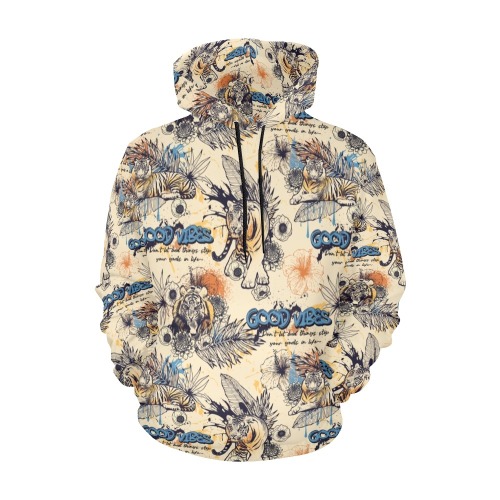 tiger 001 All Over Print Hoodie for Men (USA Size) (Model H13)