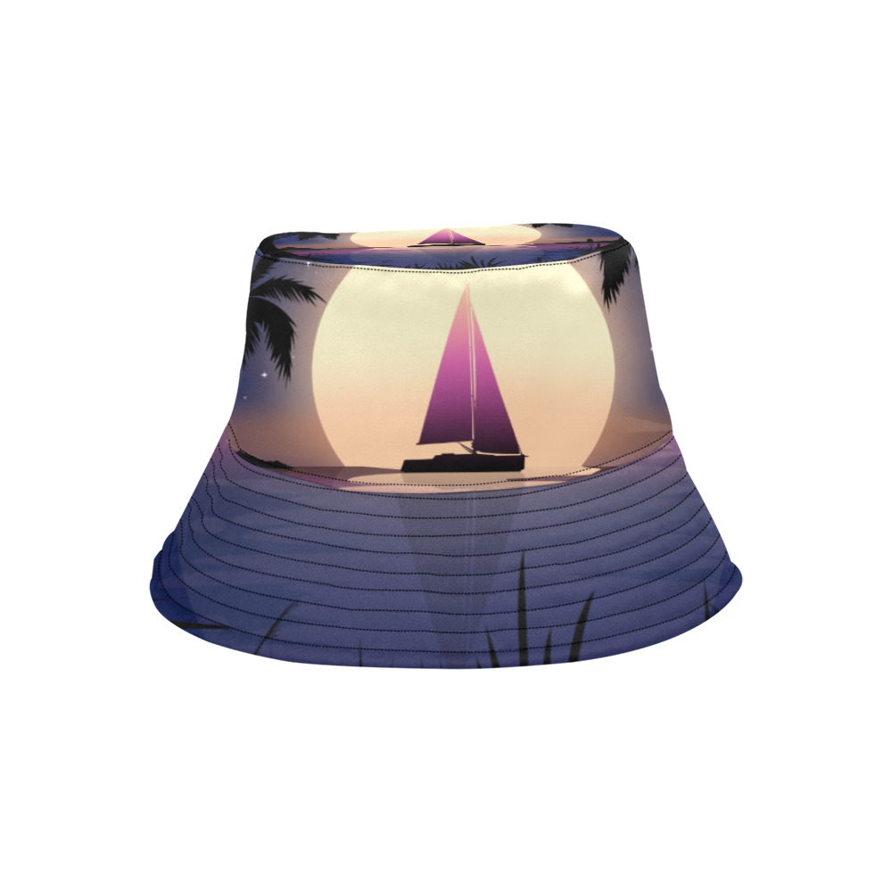 Night Sail All Over Print Bucket Hat for Men