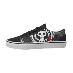 Steampunk Skull Men's Low Top Skateboarding Shoes (Model E001-2)