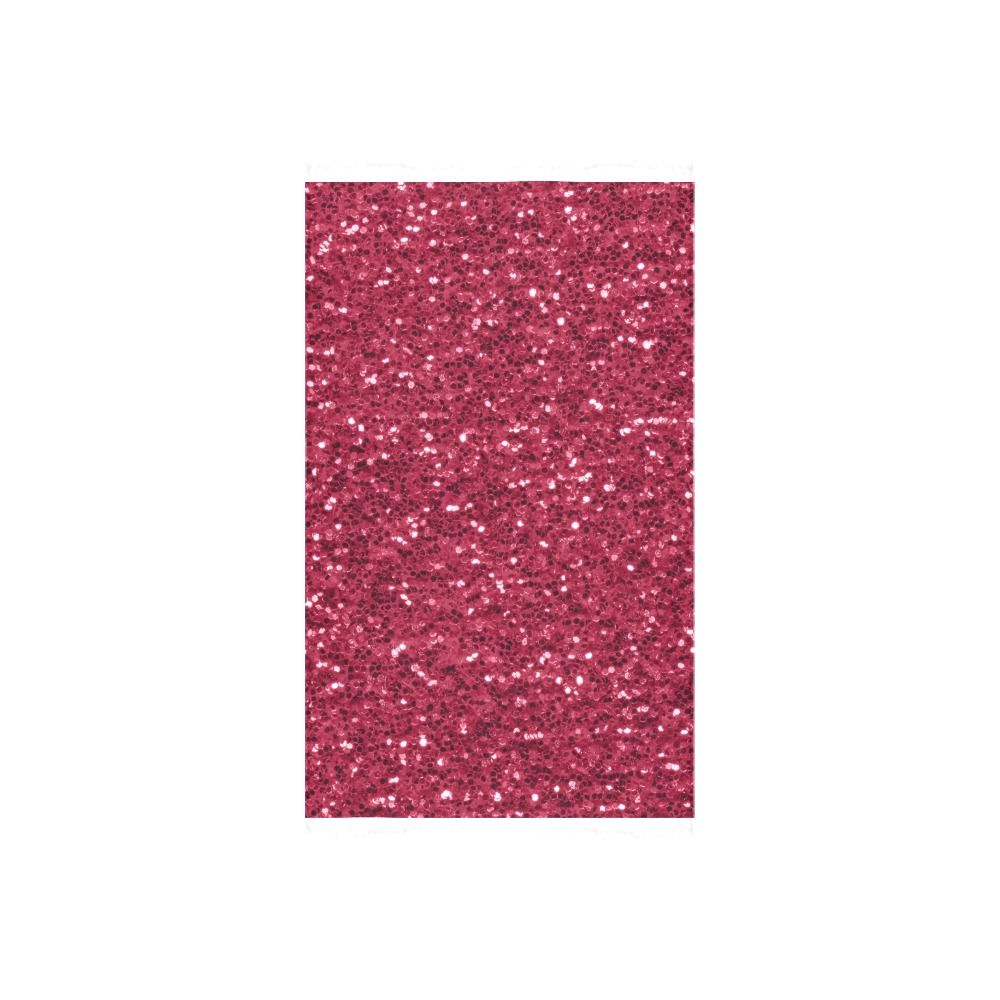 Magenta dark pink red faux sparkles glitter Custom Towel 16"x28"
