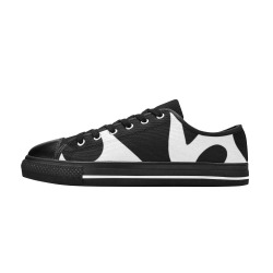 Cow Print Low Top Canvas Shoes for Kid (Model 018)