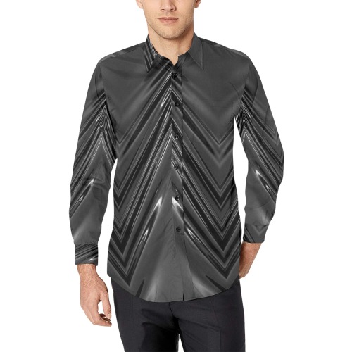 Rubber look by Fetishworld Men's All Over Print Casual Dress Shirt (Model T61)