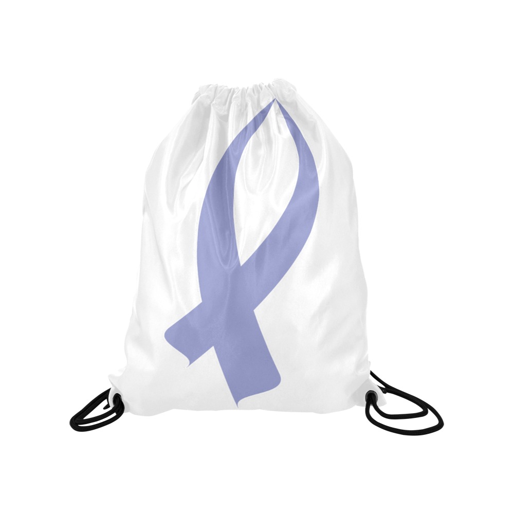 Awareness Ribbon (Periwinkle) Medium Drawstring Bag Model 1604 (Twin Sides) 13.8"(W) * 18.1"(H)