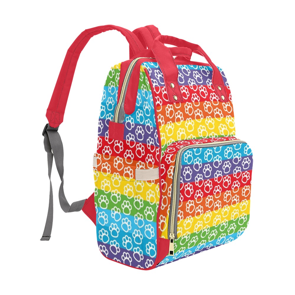 Rainbow Paws Diaper Bag Multi-Function Diaper Backpack/Diaper Bag (Model 1688)