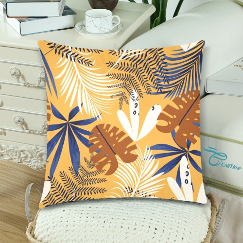 Beautiful Tropical Custom Zippered Pillow Cases 18"x 18" (Twin Sides) (Set of 2)