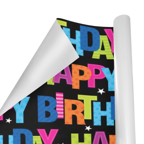 Colorful Happy Birthday Pattern Gift Wrapping Paper 58"x 23" (2 Rolls)