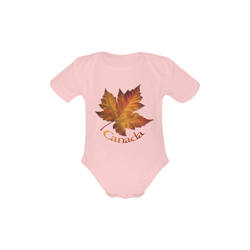 Baby Canada Maple Leaf Baby Powder Organic Short Sleeve One Piece (Model T28)