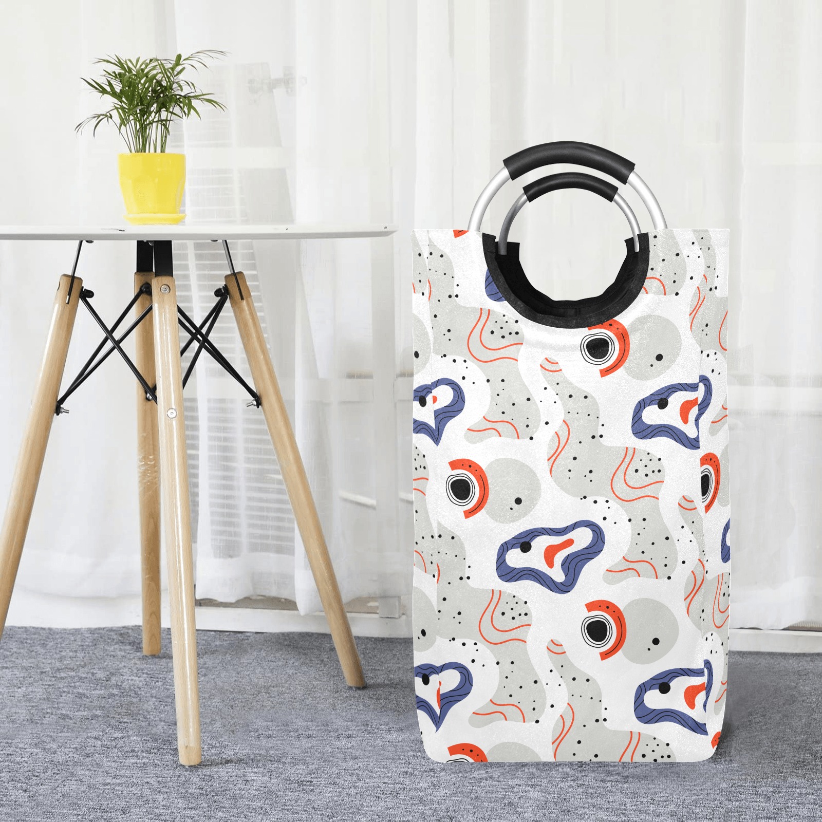 Elegant Abstract Mid Century Pattern Square Laundry Bag