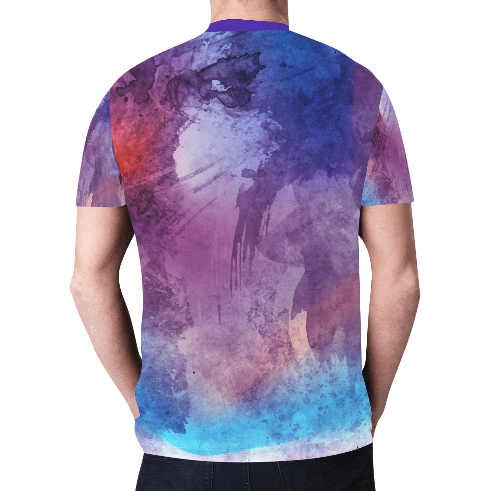 Purple Multi Color Grunge New All Over Print T-shirt for Men (Model T45)