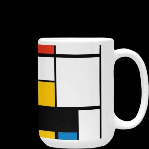 Mondrian De Stijl Modern Custom Ceramic Mug (15OZ)