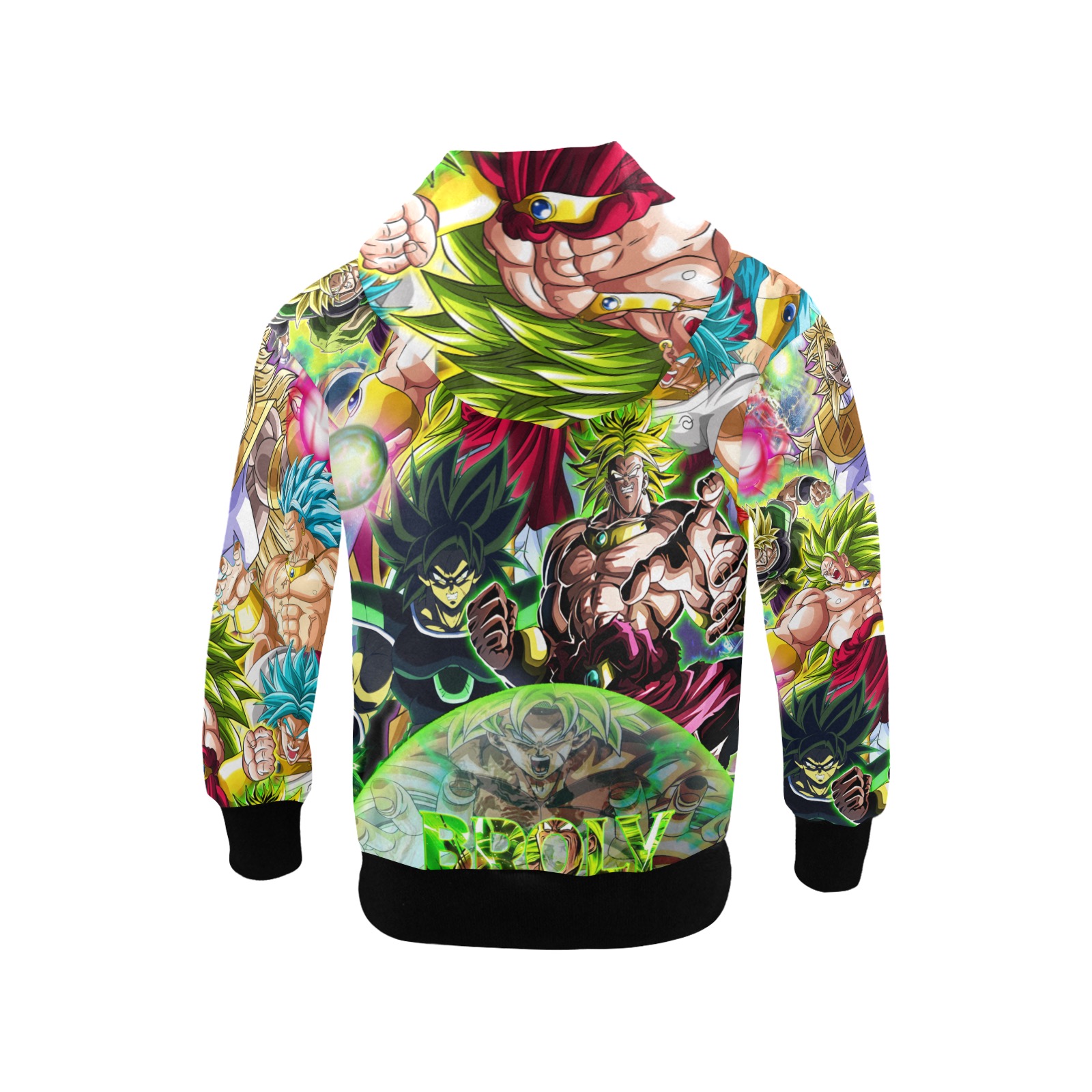 broly full power Little Boys' Zip Up Hoodie (Model H58)