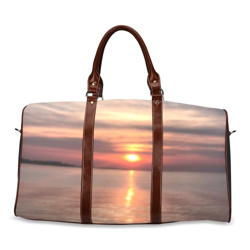 Pink Amber Sunset Collection Waterproof Travel Bag/Large (Model 1639)