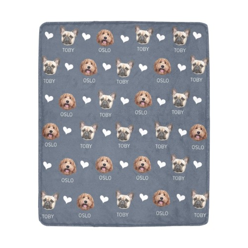 D-Story Custom Blanket with Pets Pictures & Name Personalized Funny Cat Dog Face Throw Blankets